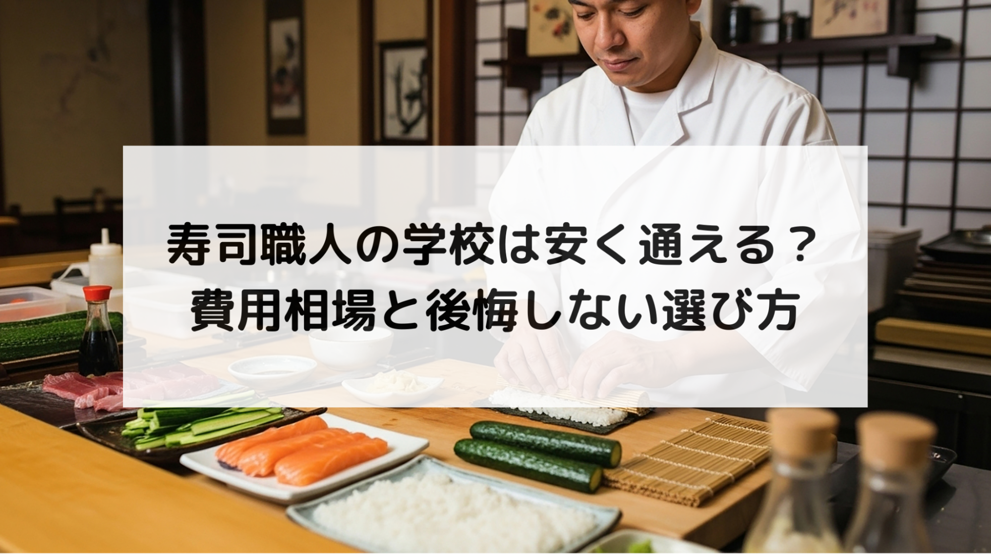 寿司職人の学校は安く通える？費用相場と後悔しない選び方